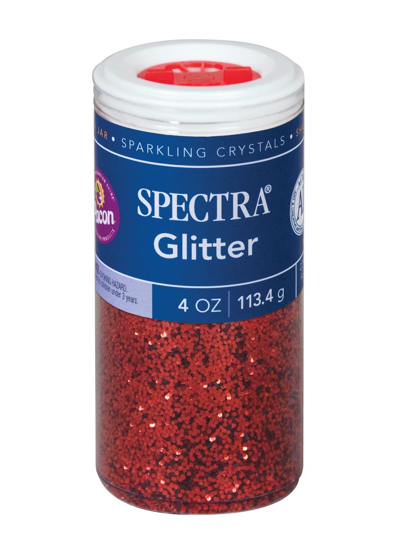 Spectra Arts & Crafts Glitter, Red, 4 oz., 1 Jar - Image 1